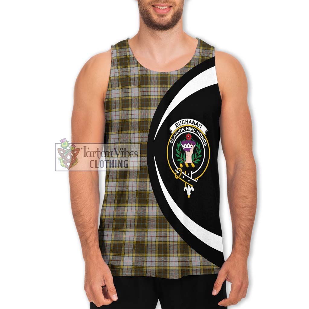 Buchanan Dress Tartan Men's Tank Top with Family Crest Circle Style Men - Tartan Vibes Clothing