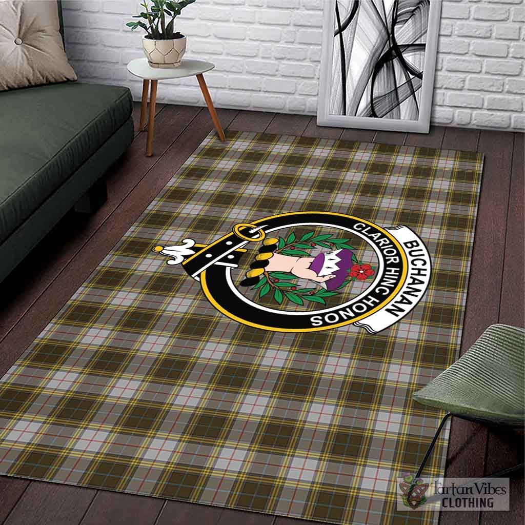 Tartan Vibes Clothing Buchanan Dress Tartan Area Rug with Family Crest