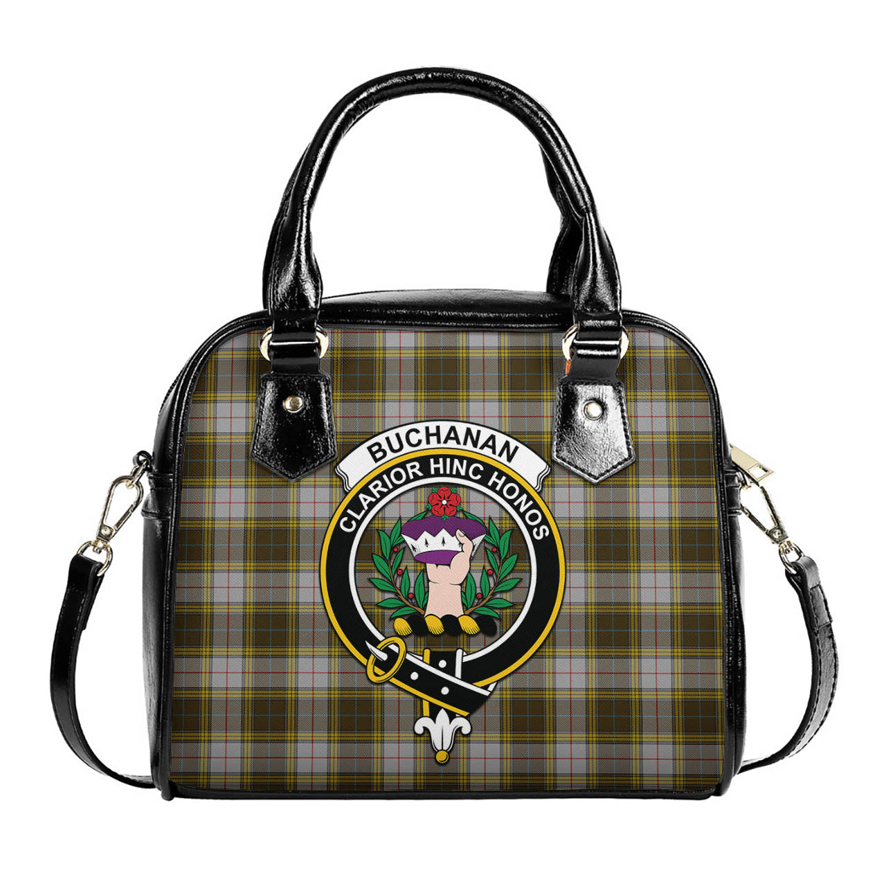 Buchanan Dress Tartan Shoulder Handbags with Family Crest One Size 6*25*22 cm - Tartanvibesclothing