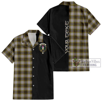 Buchanan Dress Tartan Short Sleeve Button Shirt with Family Crest and Half Of Me Style