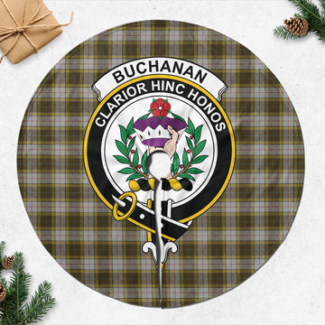 Buchanan Dress Tartan Christmas Tree Skirt with Family Crest