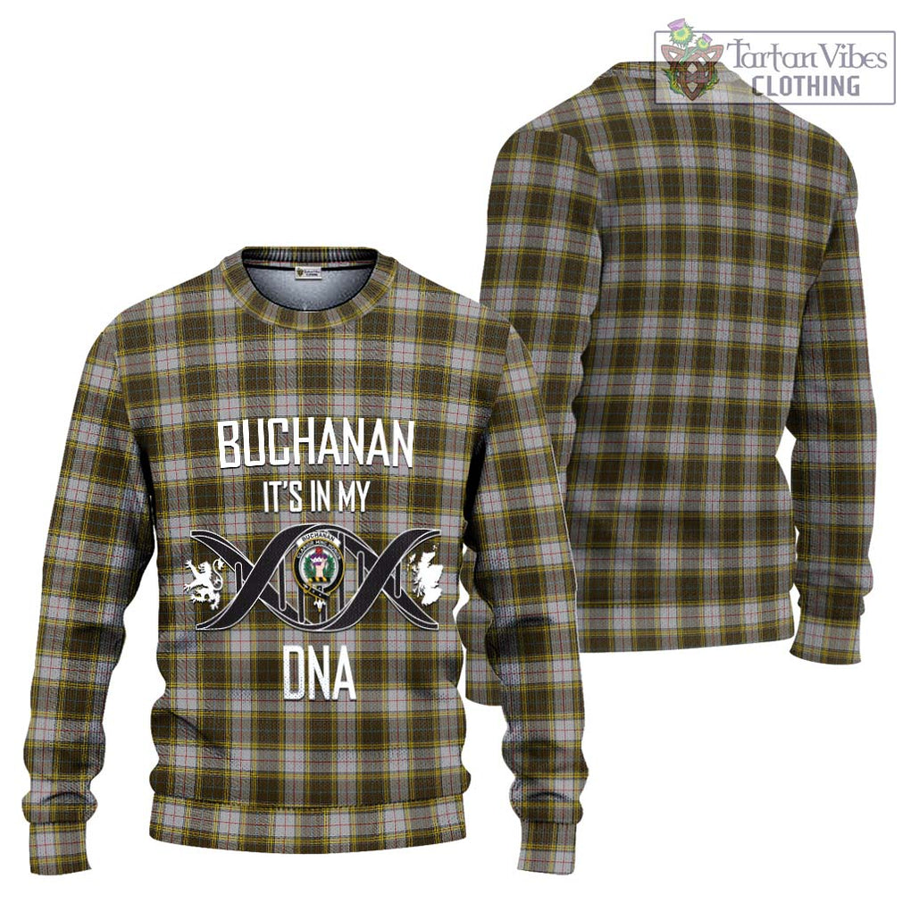 Buchanan Dress Tartan Knitted Sweater with Family Crest DNA In Me Style Unisex - Tartanvibesclothing Shop