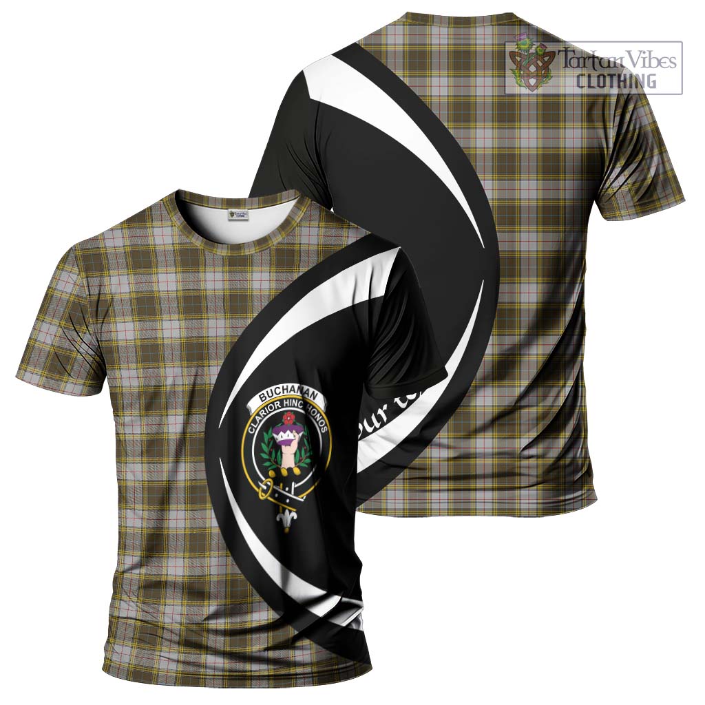 Tartan Vibes Clothing Buchanan Dress Tartan T-Shirt with Family Crest Circle Style