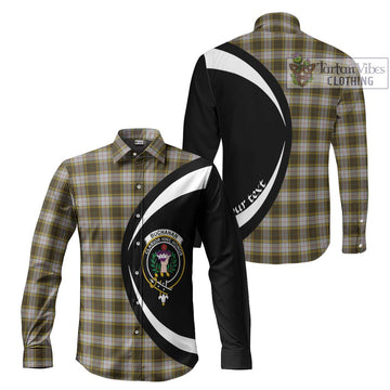 Buchanan Dress Tartan Long Sleeve Button Up with Family Crest Circle Style