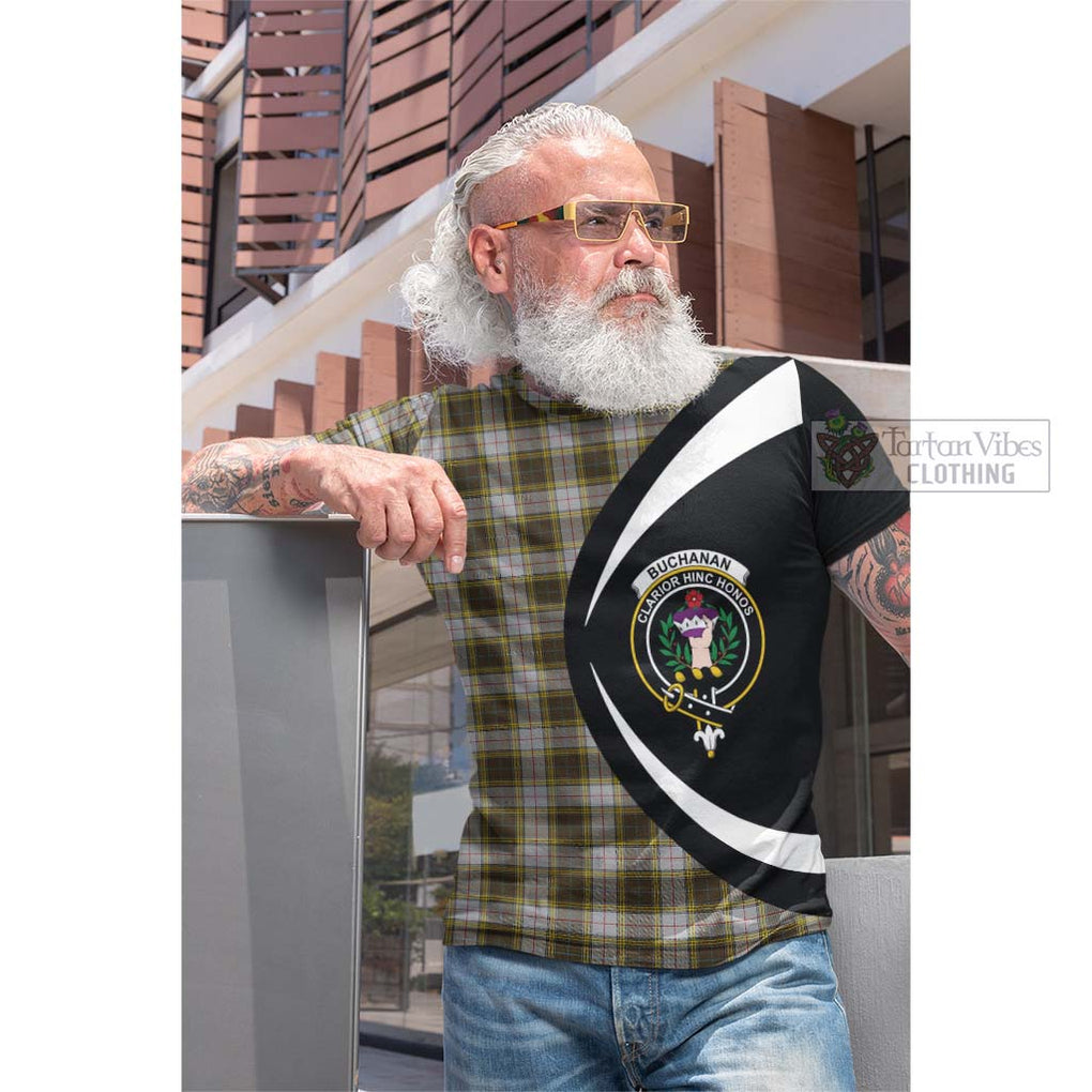 Tartan Vibes Clothing Buchanan Dress Tartan Cotton T-shirt with Family Crest Circle Style