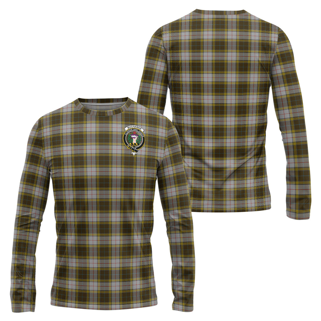 Buchanan Dress Tartan Long Sleeve T-Shirt with Family Crest Unisex - Tartanvibesclothing