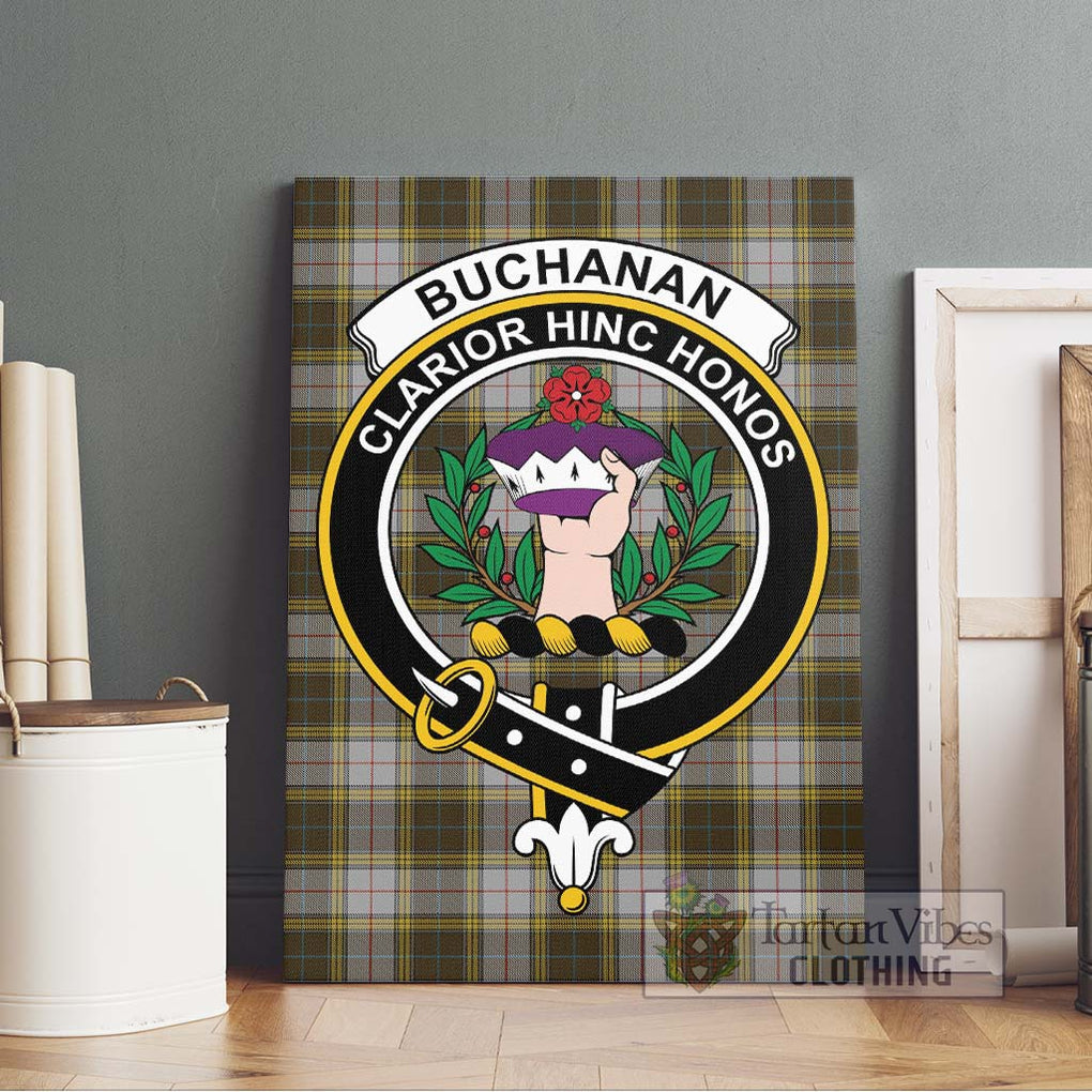 Buchanan Dress Tartan Canvas Print Wall Art with Family Crest Without Frame - Tartan Vibes Clothing