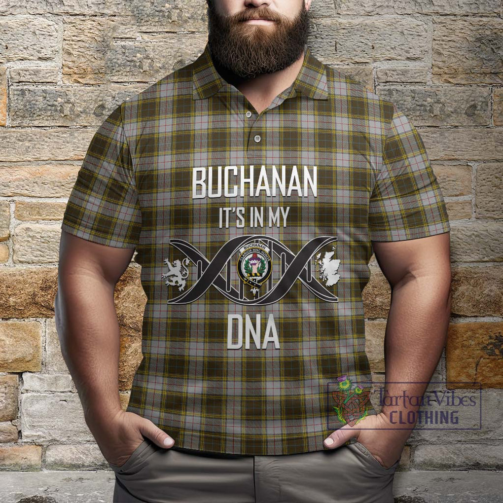 Buchanan Dress Tartan Polo Shirt with Family Crest DNA In Me Style Kid - Tartanvibesclothing Shop