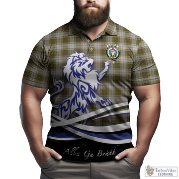 Buchanan Dress Tartan Polo Shirt with Alba Gu Brath Regal Lion Emblem