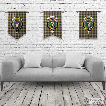 Buchanan Dress Tartan Gonfalon, Tartan Banner with Family Crest