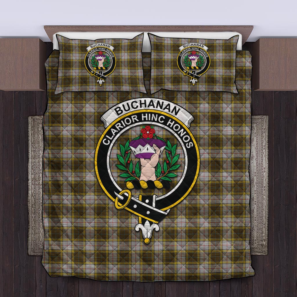 Buchanan Dress Tartan Quilt Bed Set with Family Crest Twin - Tartan Vibes Clothing