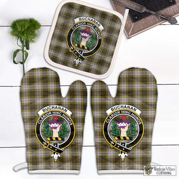 Buchanan Dress Tartan Combo Oven Mitt & Pot-Holder with Family Crest