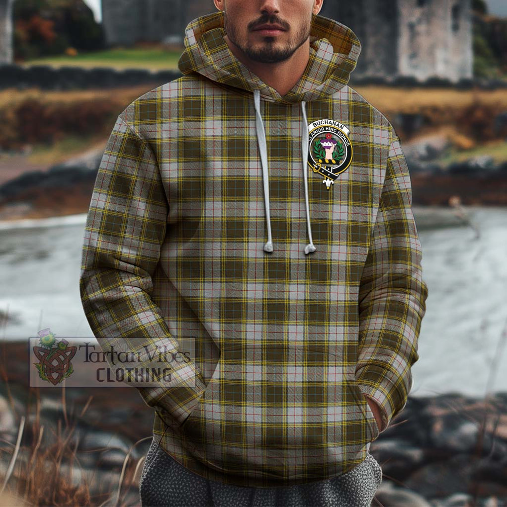 Buchanan Dress Tartan Cotton Hoodie with Family Crest Pullover Hoodie XS - Tartan Vibes Clothing