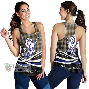 Buchanan Dress Tartan Women's Racerback Tanks with Alba Gu Brath Regal Lion Emblem