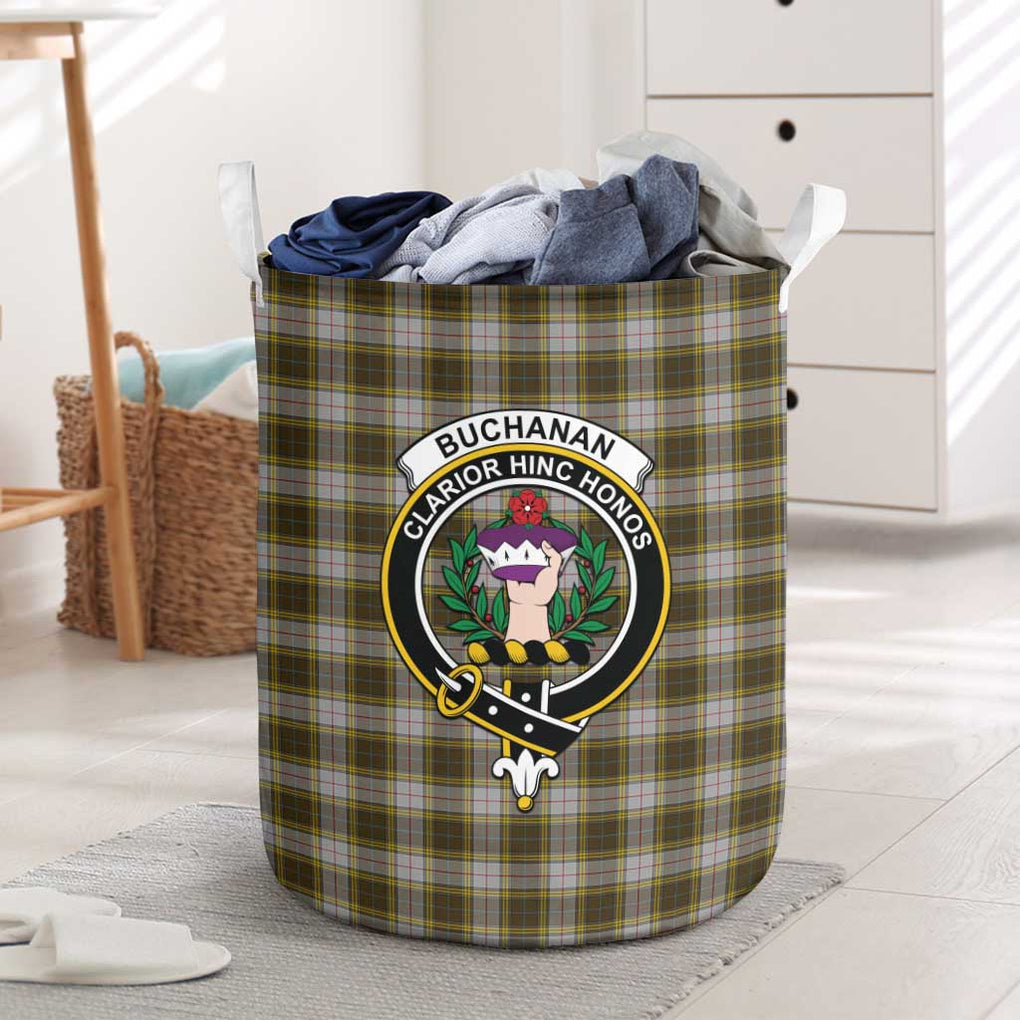 Buchanan Dress Tartan Laundry Basket with Family Crest One Size - Tartanvibesclothing Shop