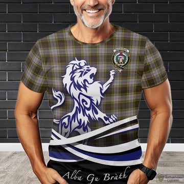 Buchanan Dress Tartan T-Shirt with Alba Gu Brath Regal Lion Emblem