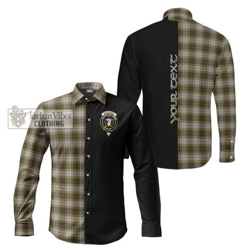 Buchanan Dress Tartan Long Sleeve Button Shirt with Family Crest and Half Of Me Style