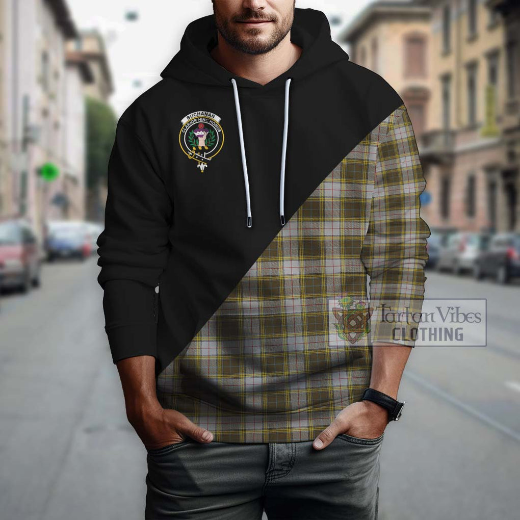 Buchanan Dress Tartan Hoodie with Family Crest and Military Logo Style - Tartanvibesclothing Shop