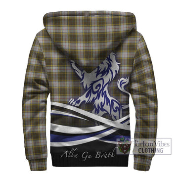 Buchanan Dress Tartan Sherpa Hoodie with Alba Gu Brath Regal Lion Emblem