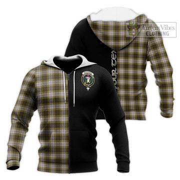 Buchanan Dress Tartan Knitted Hoodie with Family Crest and Half Of Me Style