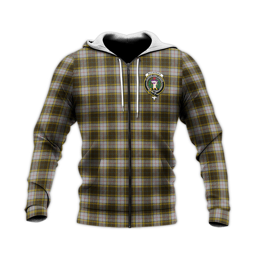 Buchanan Dress Tartan Knitted Hoodie with Family Crest Unisex Knitted Zip Hoodie - Tartanvibesclothing