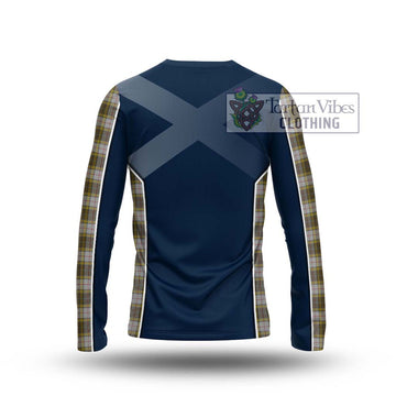 Buchanan Dress Tartan Long Sleeve T-Shirt with Family Crest and Lion Rampant Vibes Sport Style