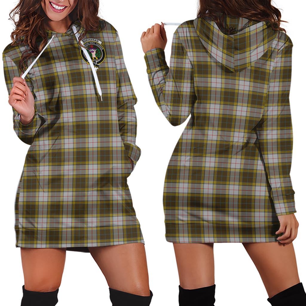 Buchanan Dress Tartan Hoodie Dress with Family Crest - Tartan Vibes Clothing