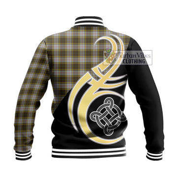 Buchanan Dress Tartan Baseball Jacket with Family Crest and Celtic Symbol Style