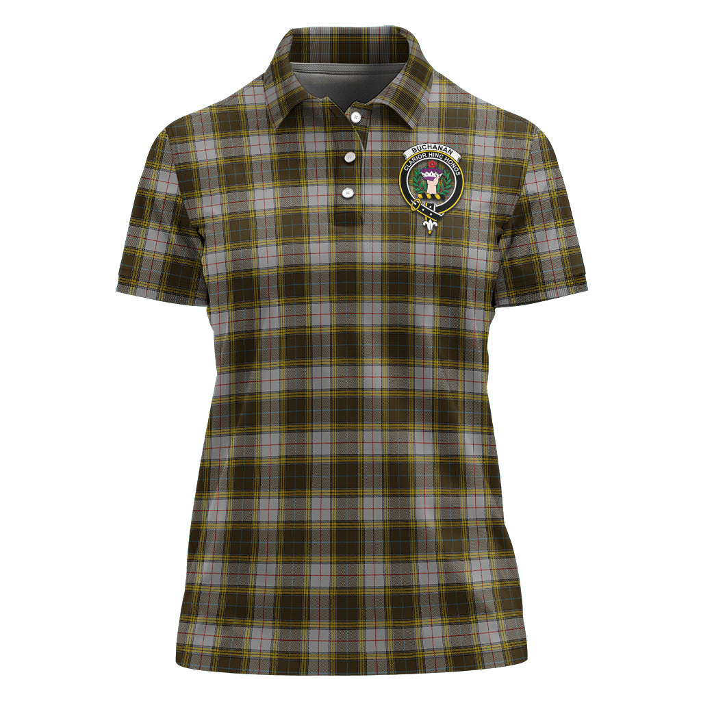 Buchanan Dress Tartan Polo Shirt with Family Crest For Women - Tartan Vibes Clothing