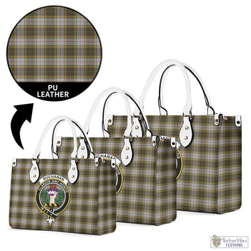 Buchanan Dress Tartan Luxury Leather Handbags with Family Crest