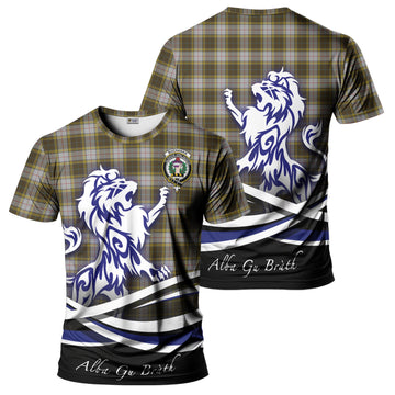 Buchanan Dress Tartan T-Shirt with Alba Gu Brath Regal Lion Emblem