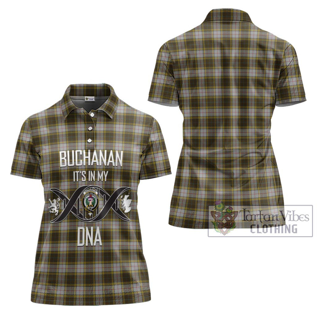 Buchanan Dress Tartan Women's Polo Shirt with Family Crest DNA In Me Style - Tartanvibesclothing Shop