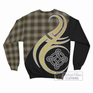 Buchanan Dress Tartan Sweatshirt with Family Crest and Celtic Symbol Style