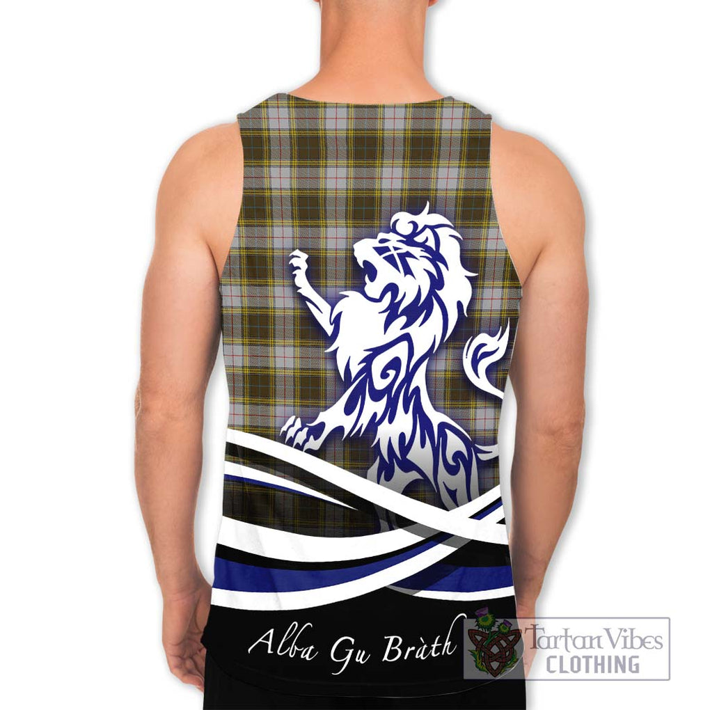 Buchanan Dress Tartan Men's Tank Top with Alba Gu Brath Regal Lion Emblem - Tartanvibesclothing Shop