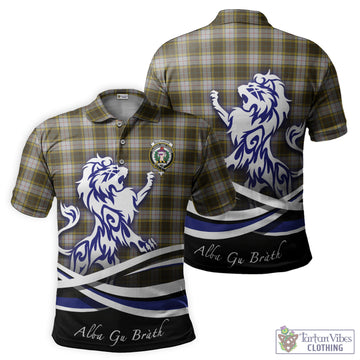 Buchanan Dress Tartan Polo Shirt with Alba Gu Brath Regal Lion Emblem