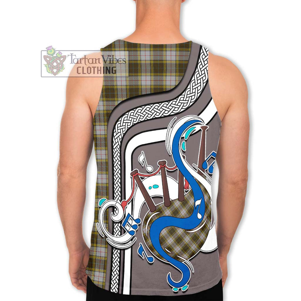 Buchanan Dress Tartan Men's Tank Top with Epic Bagpipe Style - Tartanvibesclothing Shop