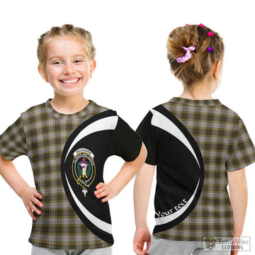 Buchanan Dress Tartan Kid T-Shirt with Family Crest Circle Style