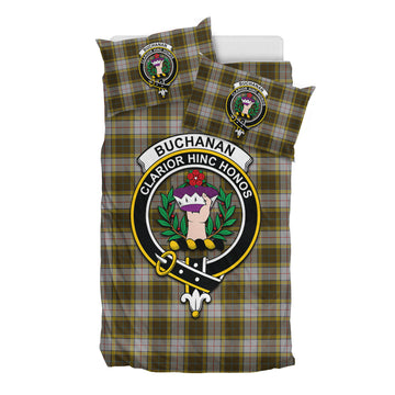 Buchanan Dress Tartan Bedding Set with Family Crest