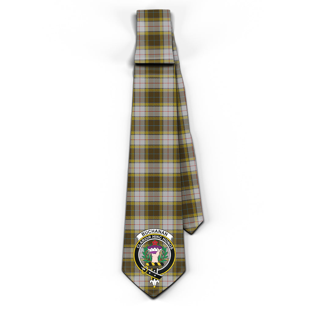 Buchanan Dress Tartan Classic Necktie with Family Crest - Tartan Vibes Clothing