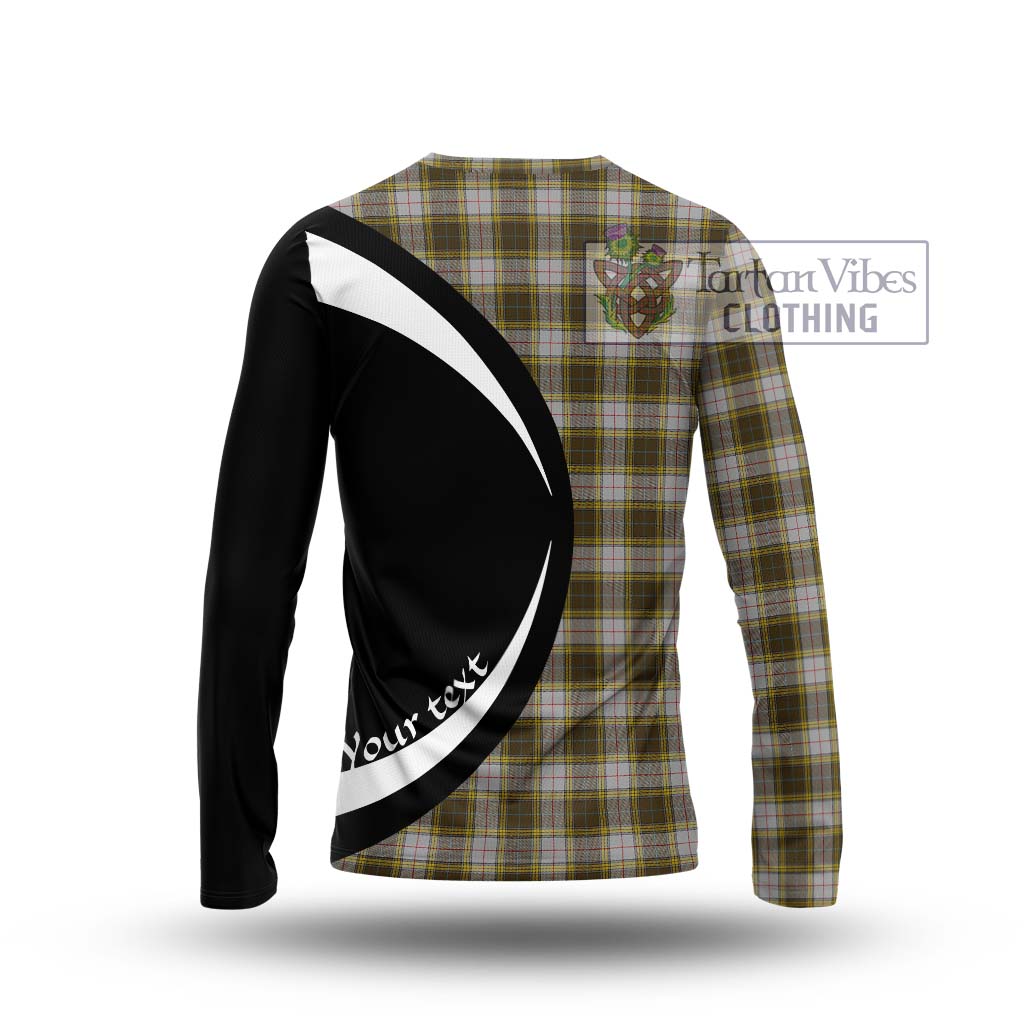 Buchanan Dress Tartan Long Sleeve T-Shirt with Family Crest Circle Style - Tartan Vibes Clothing