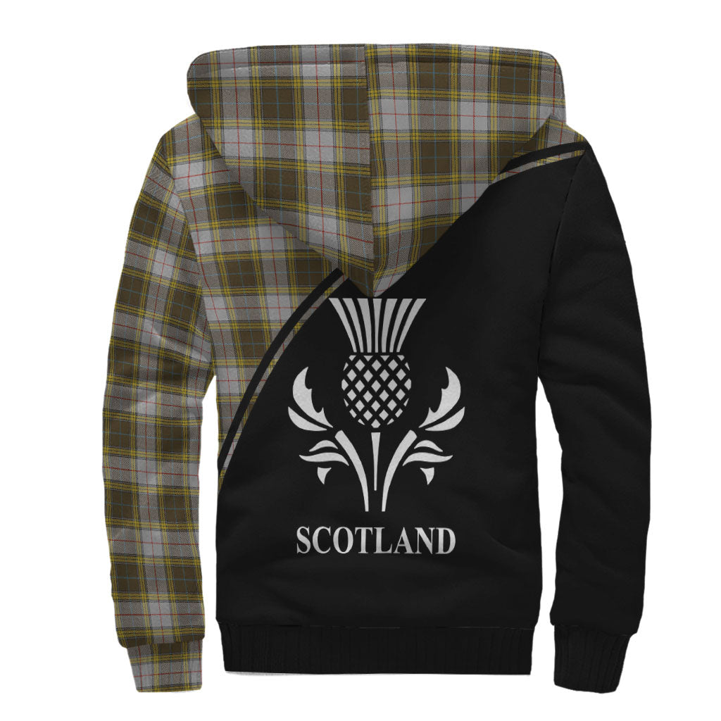 Buchanan Dress Tartan Sherpa Hoodie with Family Crest Curve Style - Tartanvibesclothing