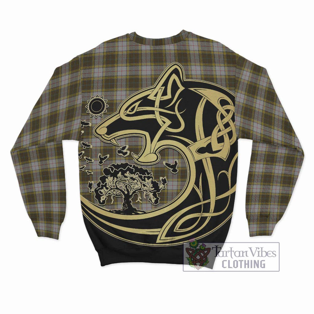 Buchanan Dress Tartan Sweatshirt with Family Crest Celtic Wolf Style - Tartan Vibes Clothing