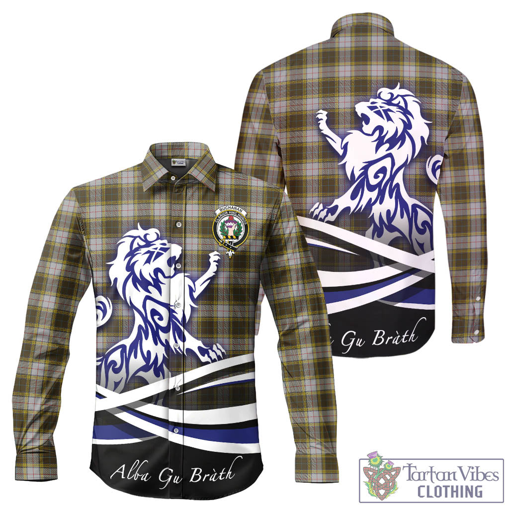 buchanan-dress-tartan-long-sleeve-button-up-shirt-with-alba-gu-brath-regal-lion-emblem