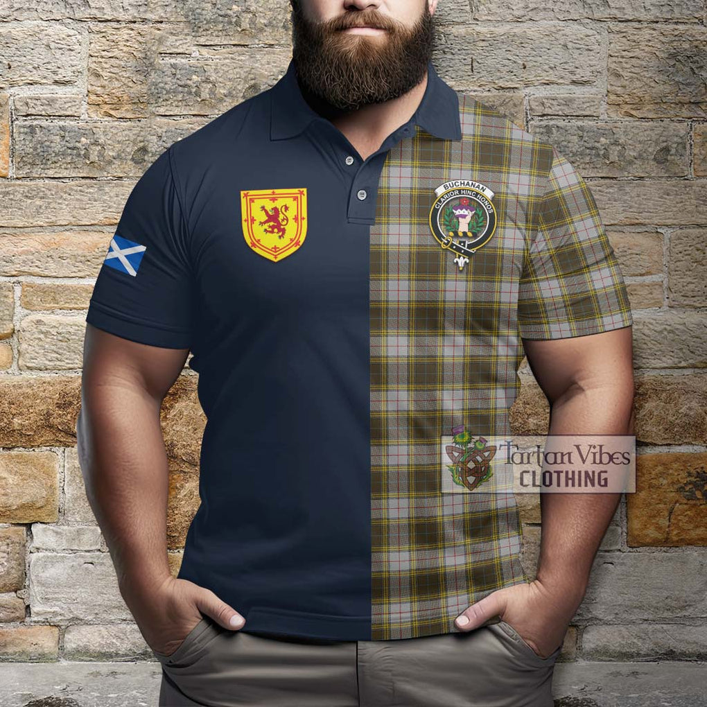 Tartan Vibes Clothing Buchanan Dress Tartan Polo Shirt with Scottish Lion Royal Arm Half Style