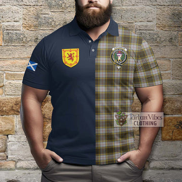 Buchanan Dress Tartan Polo Shirt Alba with Scottish Lion Royal Arm Half Style