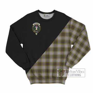 Buchanan Dress Tartan Sweatshirt with Family Crest and Military Logo Style