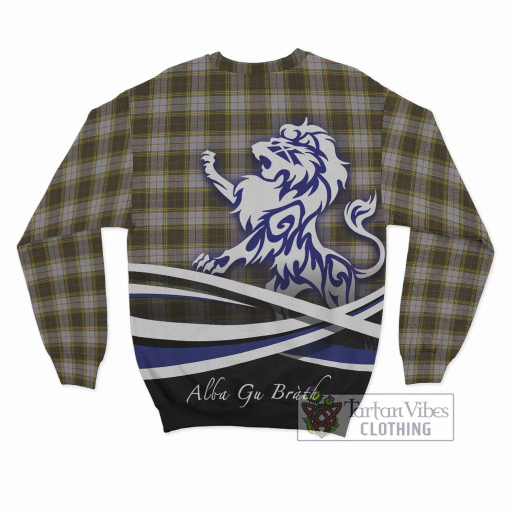 Buchanan Dress Tartan Sweatshirt with Alba Gu Brath Regal Lion Emblem - Tartanvibesclothing Shop