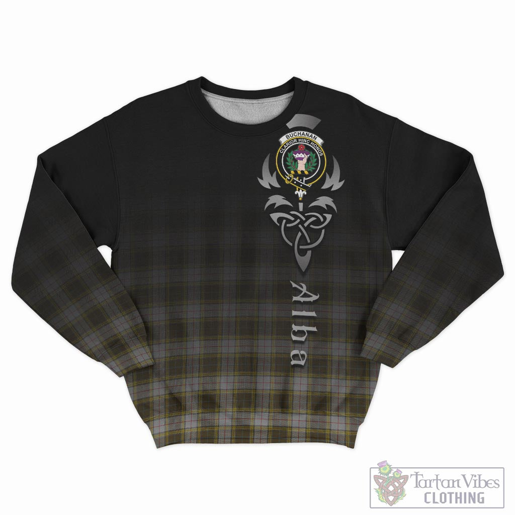 Tartan Vibes Clothing Buchanan Dress Tartan Sweatshirt Featuring Alba Gu Brath Family Crest Celtic Inspired