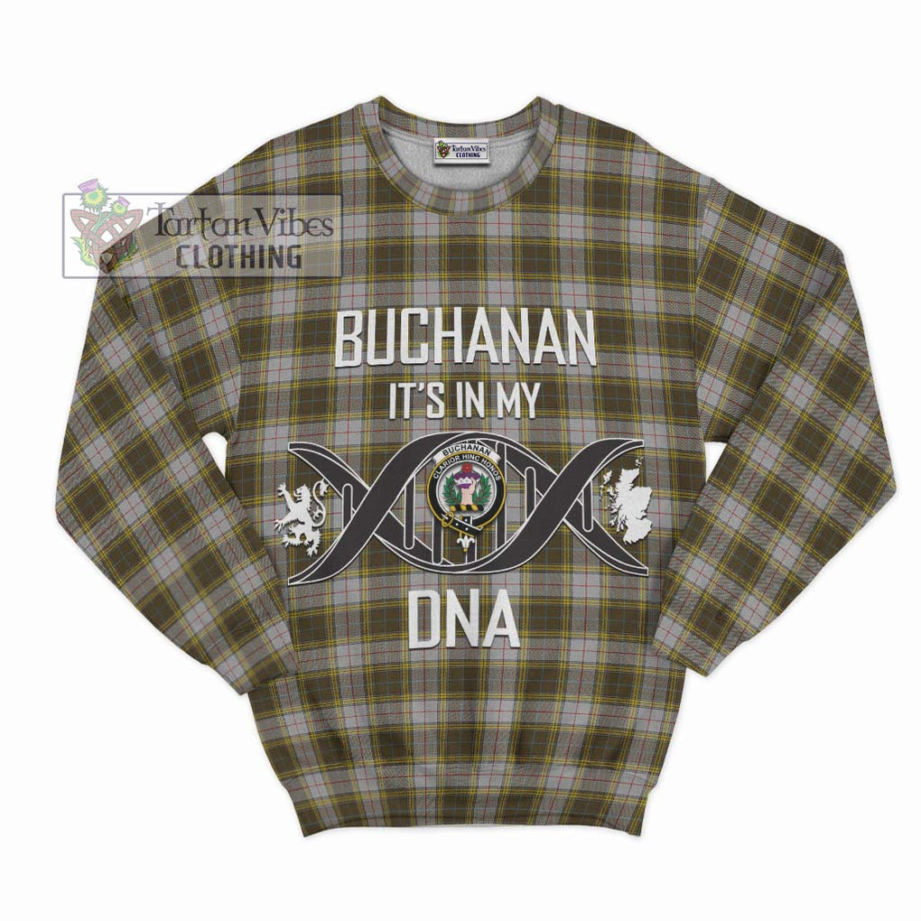 Buchanan Dress Tartan Sweatshirt with Family Crest DNA In Me Style - Tartanvibesclothing Shop