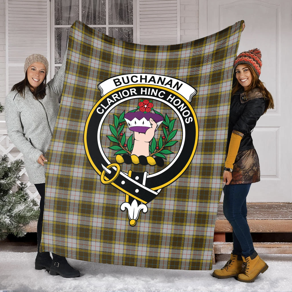 Buchanan Dress Tartan Blanket with Family Crest - Tartan Vibes Clothing